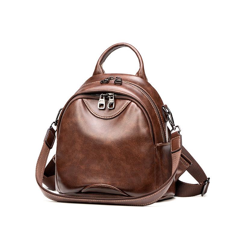 Retro Soft Leather Backpack New Style Backpack for Women Easy To Wear Travel Bag Anti Theft Casual Mommy Bag