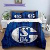 FC Schalke 04 Pattern Bedding Quilt Set  Home Decoration  Gift (1 * duvet cover + 2 * pillowcase  without core)