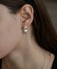 Серьги Dmoment Delilah с жемчугом Swarovski в форме сердца, серебро, двусторонние (Серебро 925)