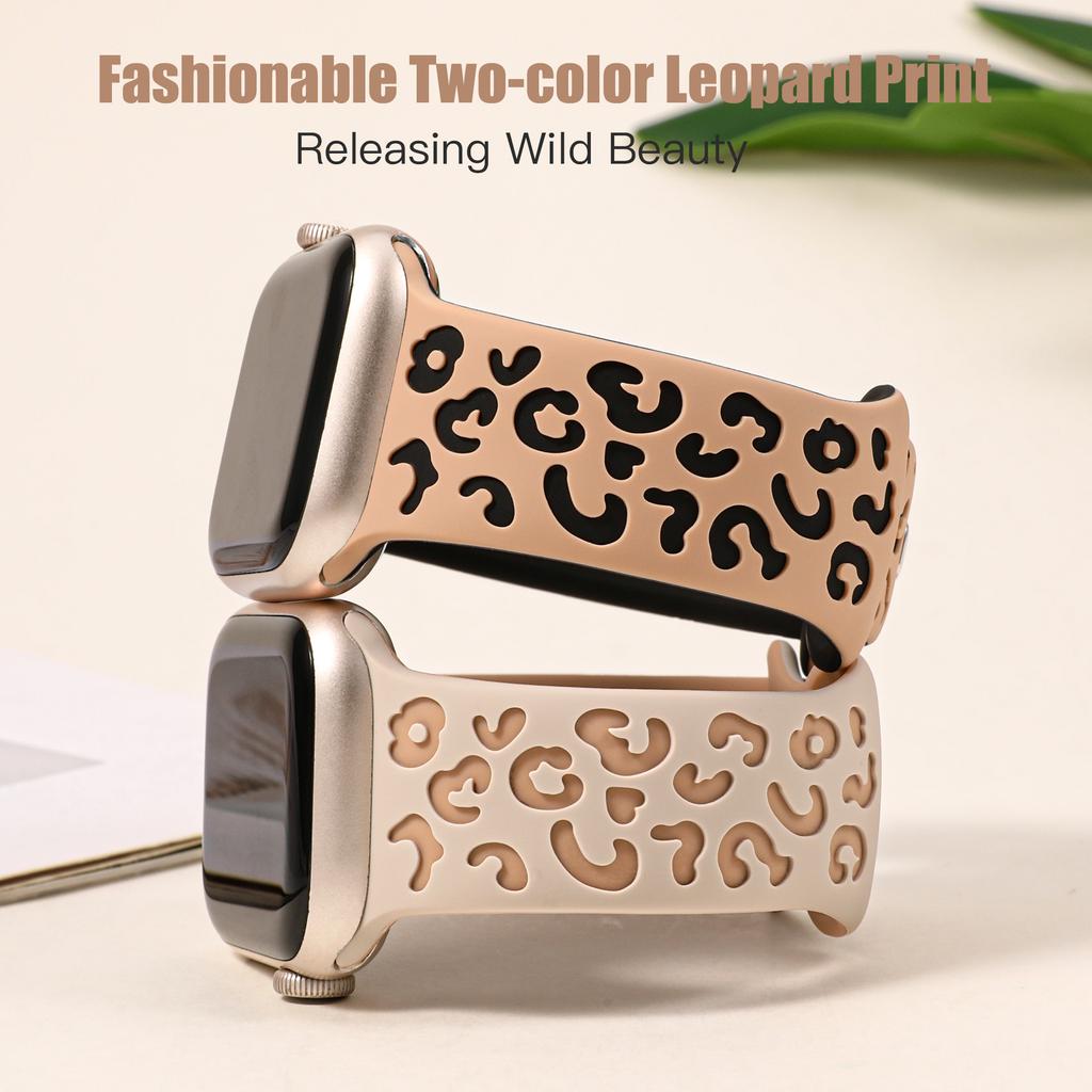 Двухцветный гравированный ремешок Wearlizer для Apple Watch Band Correa 49 мм 45 мм 41 мм, силиконовый ремешок для IWatch Series Ultra 9 8 7 6 5 4 SE
