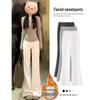 Women's High-Waisted Fleece-Lined Micro-Flare Sweatpants - 2025 Spring/Autumn/Winter Collection: Slimming, Casual, Thickened Flare Pants.