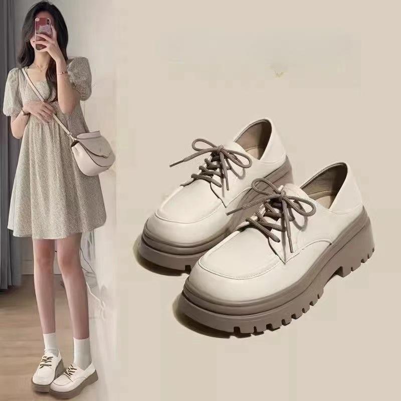 Женские туфли на платформе в британском стиле, весна 2025, маленькие туфли-бублики, jk college single, мокасины со шнуровкой