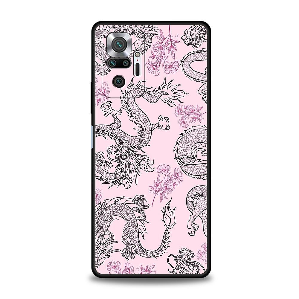 Чехол для телефона Xiaomi Redmi Note 14 13 12 5G 9S 9 10 11 Pro Plus 4G 9T 14C 13C 12C 10C 9C 9A Cover Иллюзорный Цвет Китайский Дракон