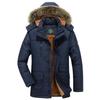 Winter Jacket Men Casual Thicken Cotton Padded Parka Long Hooded Coat Warm with Fur Overcoat