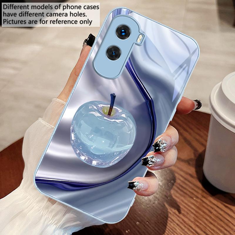 Прозрачный цветной яблоко Для Honor 200 90 8X 9X Pro Lite P50 P40 Nova 10 11i P60 Magic4 6 Mate 20 50 Закаленное стекло Чехол для телефона