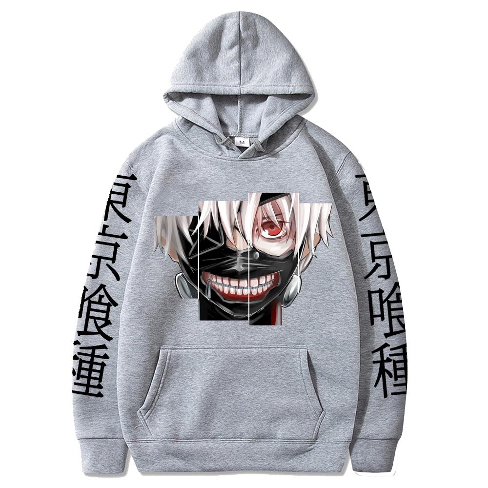 Толстовка с капюшоном в стиле аниме «Токийский гуль», пуловер с длинными рукавами, свободная повседневная женская одежда, мужские толстовки большого размера с принтом, топы в стиле Харадзюку