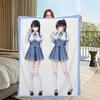 Warm Soft Plush Game Yui Seifuku Fanart KKanojo Blanket for Sofa Living Room Office Bedroom Travel Gift Konomi Flannel