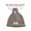 Soft Knitted Kids Pullover Hat Rolled Edge Rabbit Ear Knit Hat Cute Baby Beanie  For Boys Girls