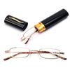 Eyeglass Small Compact Spring Hinge Portable Presbyopic Glasses with Pen Tube Case Reading Glasses