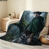 Levi Ackerman Printed Flannel Blanket, Soft Throw for Bedroom Sofa, Washable, Christmas Present, Great Gift.