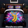 Juventus FC Design Bed Bedding Set 1 Duvet Cover + 2 Pillowcases Soft Breathable Household Bed Linens