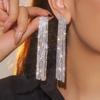 Premium Sense Of Luxury Crystal Super Flash Long Section Tassel Earrings Exquisite Versatile Earrings Women's Earrings 1 Pair