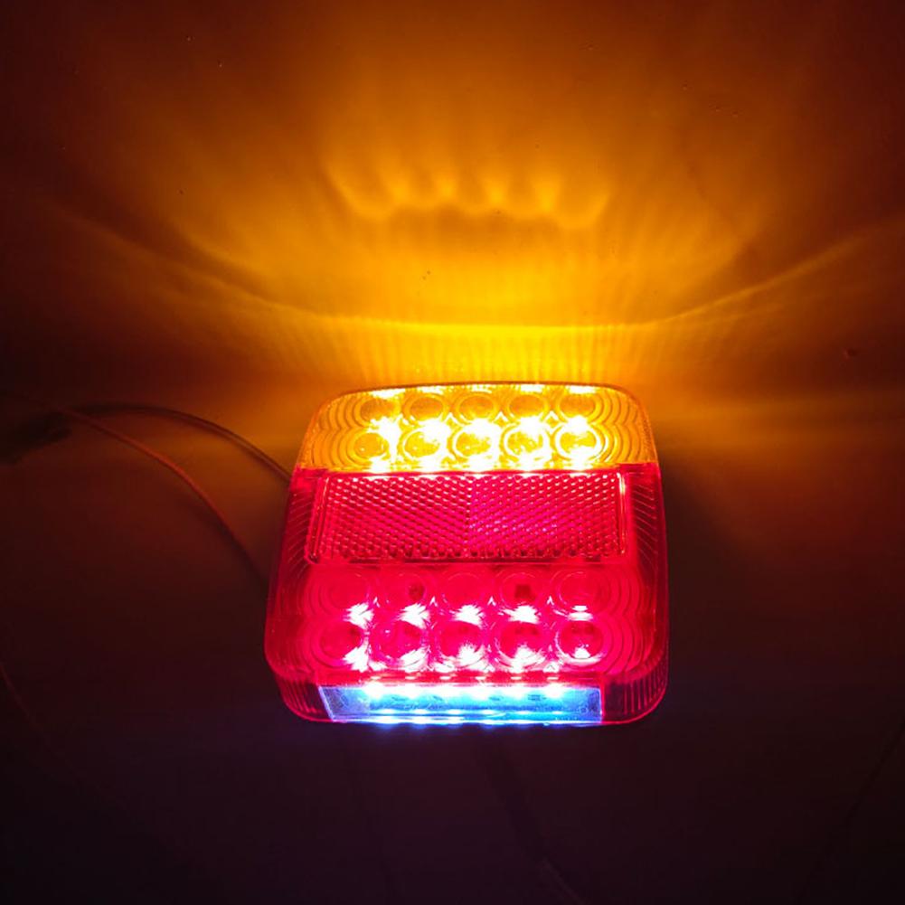2Pcs 12V 26LED Truck Rear Taillight Turn Signal Indicator Tail Light Car Number Plate Light Rear Reverse Brake Stop Lamp Trailer Caravan