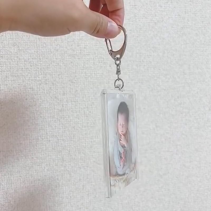 craft parts shop Instax holder Instax photo keychain key ring Hamepachi card size Oshikatsu(1, antique gold)