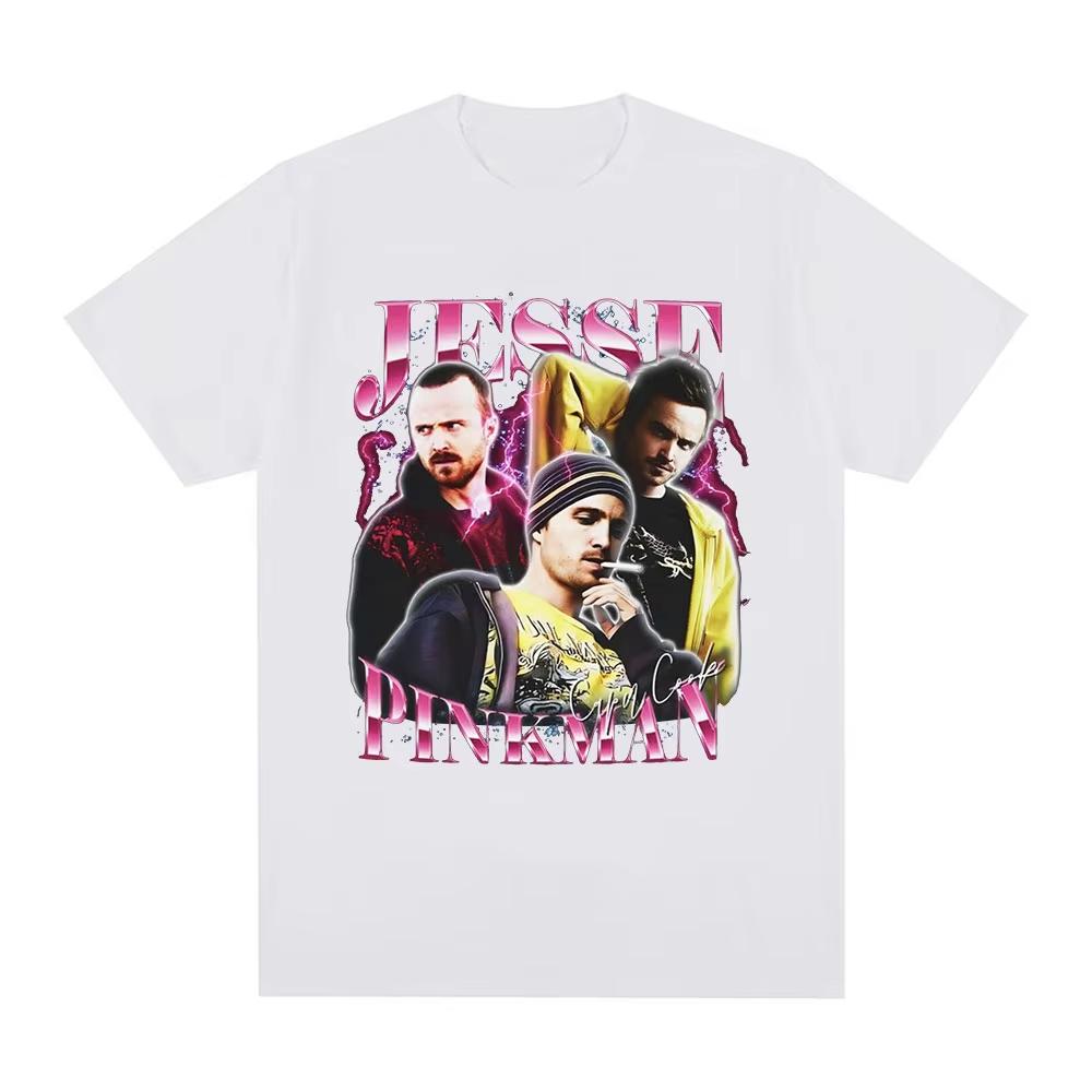 Jesse PinkUnisex Heisenberg Graphic Unisexs 100Cotton shirt TV drama Breaking Bad Graphic Tshirts Harajuku Women Short Sleeve Tshirt