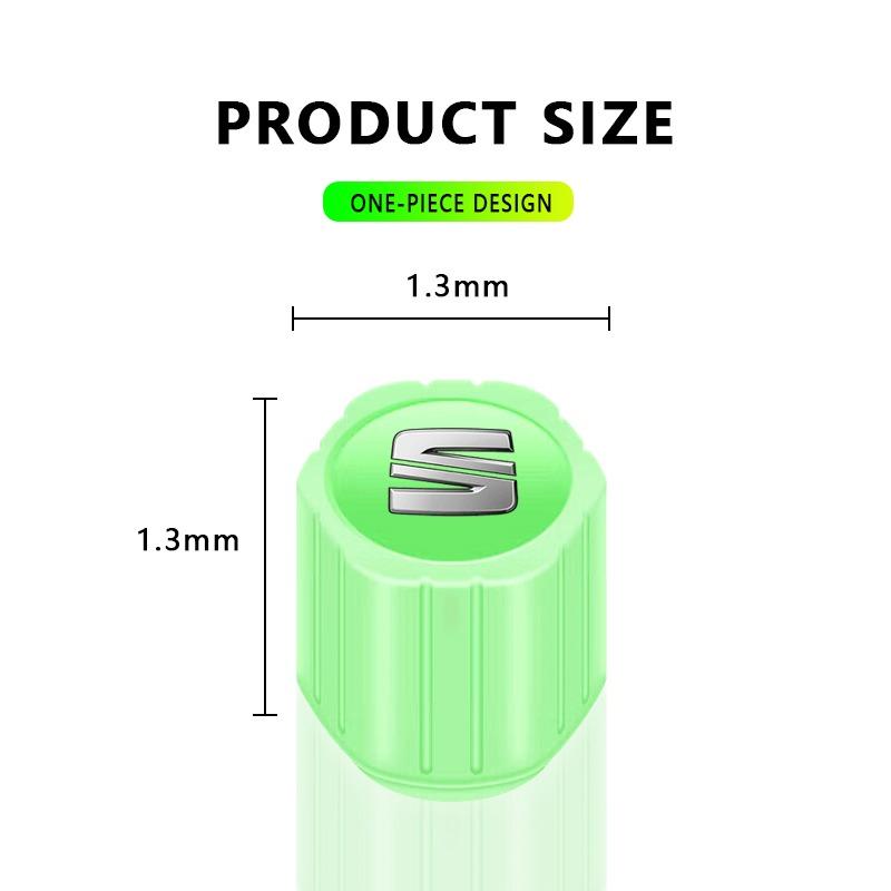 Светящиеся колпачки вентилей шин автомобиля Флуоресцентные колпачки вентилей колес мотоцикла для SEAT Cordoba Alhambra MK3 Leon 5F Ibiza 5 6 MII Altea Toledo 3