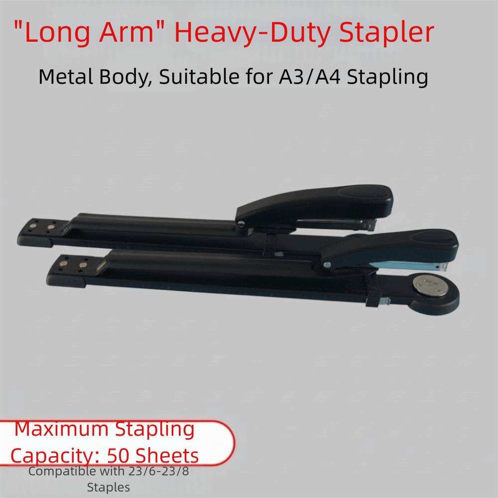 Thickened Long Reach Stapler 50-Sheet Capacity Paper Stapler Long Arm Stapler Binding Supplies