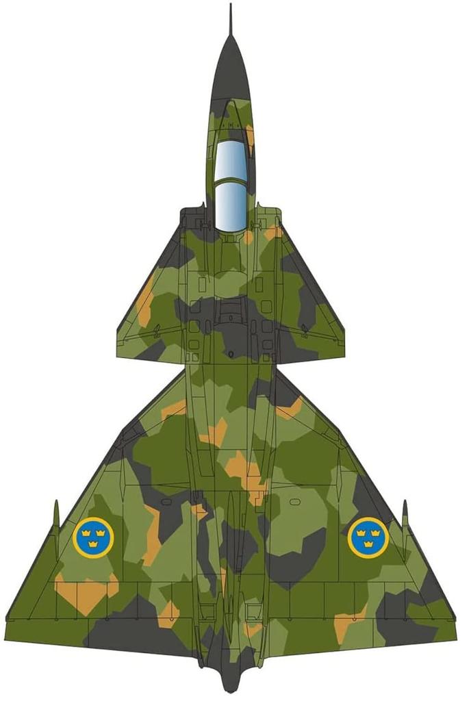 Aircraft Series Swedish Air Force Fighter Attack Aircraft AJ37 Bigen Plastic Model Molding Color Platts/Italeri 1/48 TPA-13