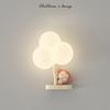Modern Simple PE Monkey LED Wall Light Petal Cream Wind Nordic Bedroom Board Study Wall Lamp Dimmable Luster Atmosphere