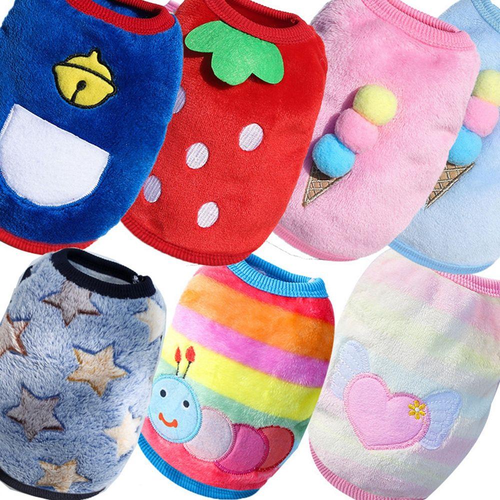 Warm Soft Cartoon Winter Yorkshire Pet Dog Clothes Dog Sweater For Small Dogs Dog Vest