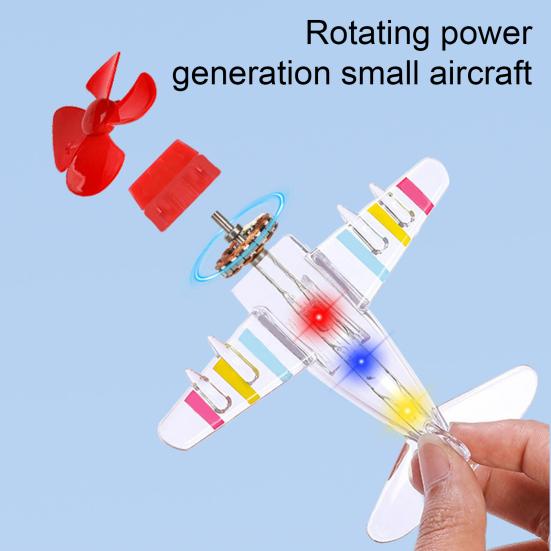 Заводной самолетик со светодиодными огнями, простая в установке ветряная машинка, украшение