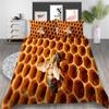 2/3pcs Bedding Set Breathable Comforter Duvet Cover Set 3D Bee Unique Design Microfiber Comfortable Bed Suit