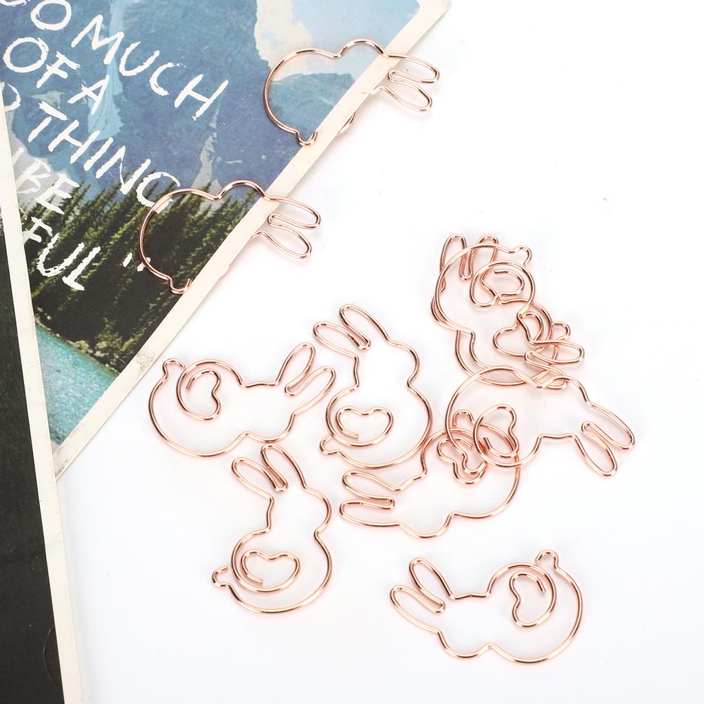 20 шт. скрепок для бумаг в форме золотого кролика, животных специальной формы, офисных документов, симпатичных булавок