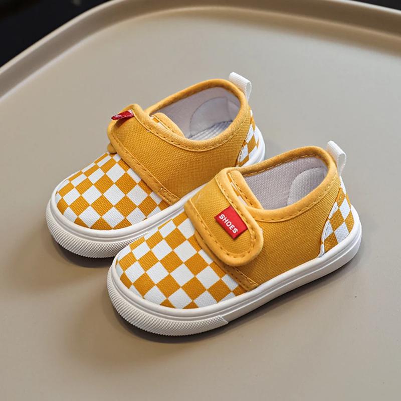 Повседневная модная детская парусиновая обувь с мягкой подошвой для маленьких мальчиков и девочек, прогулочная противоскользящая детская уличная обувь с крючками