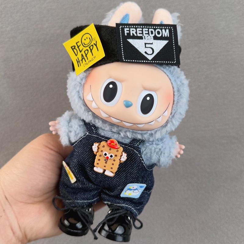 17cm Labubu Doll Clothes: Keychain Pendant Outfit with Skirt and Sweater for Parties