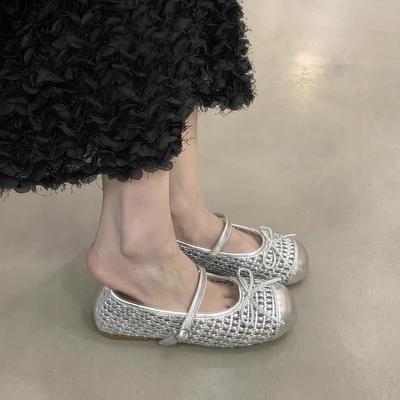 Женские летние туфли-сетка, 2025 новинка, дышащие, нежные, вечерний бриз, плоская мягкая подошва, сандалии Мэри Джейн