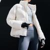 Li Ning Hot Pot Down Jacket Series Off-Season Stock Solid Color Stand Collar Loose Short Down Jacket Women topwear Off-White AYMT298-6