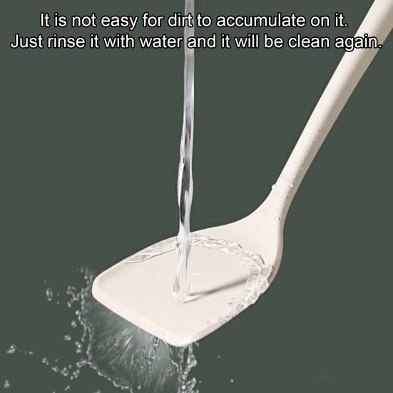 4Pcs Silicone Spatula Set Long Handle Non Stick Spatula Slotted Spoon Turner Ladle High Heat Resistant Kitchen Utensils for Omelettes