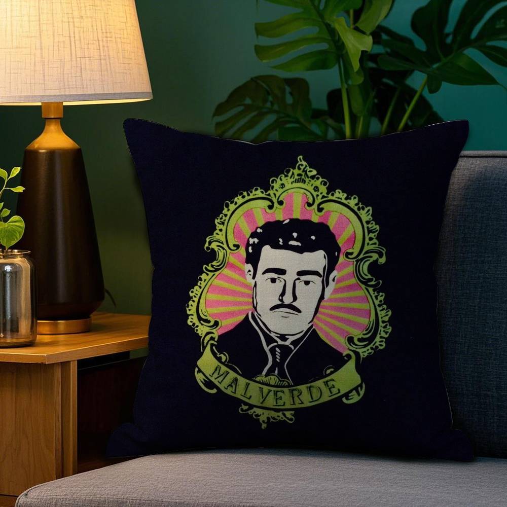 J-Jesus Malverde Pillow Case Plush Fabric Soft Double Sided Print Home Sofa High Quality Cushion Cover Throw