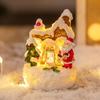 Resin House Statue Light Creative Santa Claus Snowman Lamp Miniature Figurine Sculptures  Festival