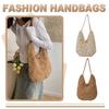 Large Capacity Women Straw Woven Bag Lazy Style Knitted Handbag Crochet Shoulder Bag  Ladies