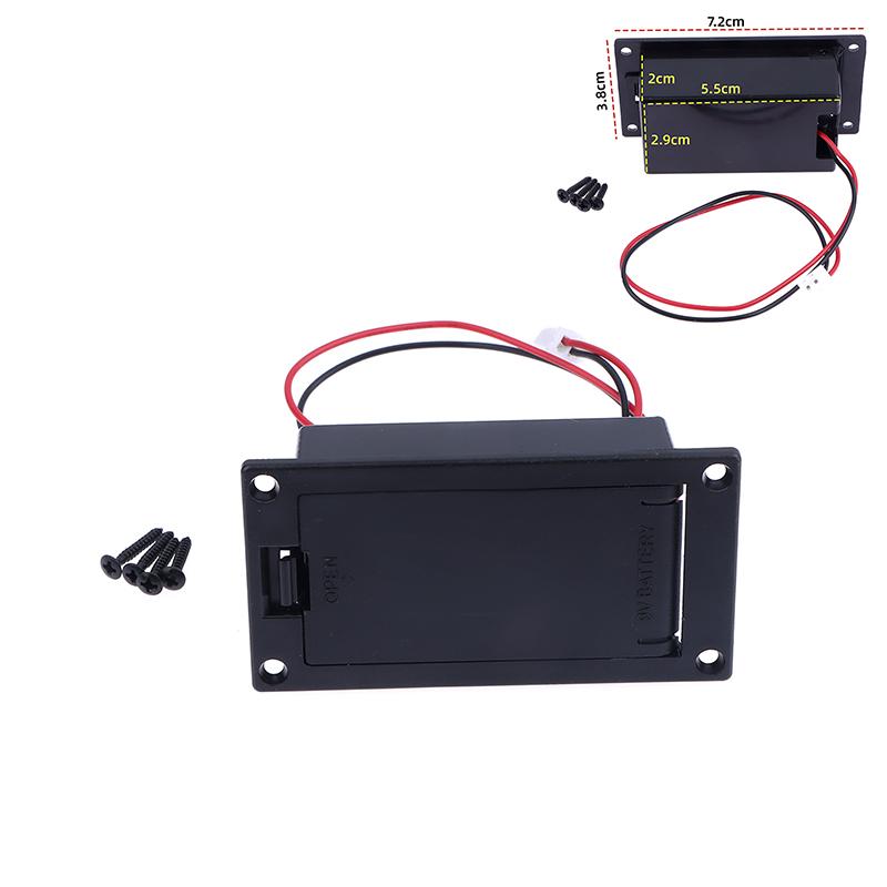 Bass Pickup DIY Set - Black 9V Battery Case Cover Box for Acoustic Guitar