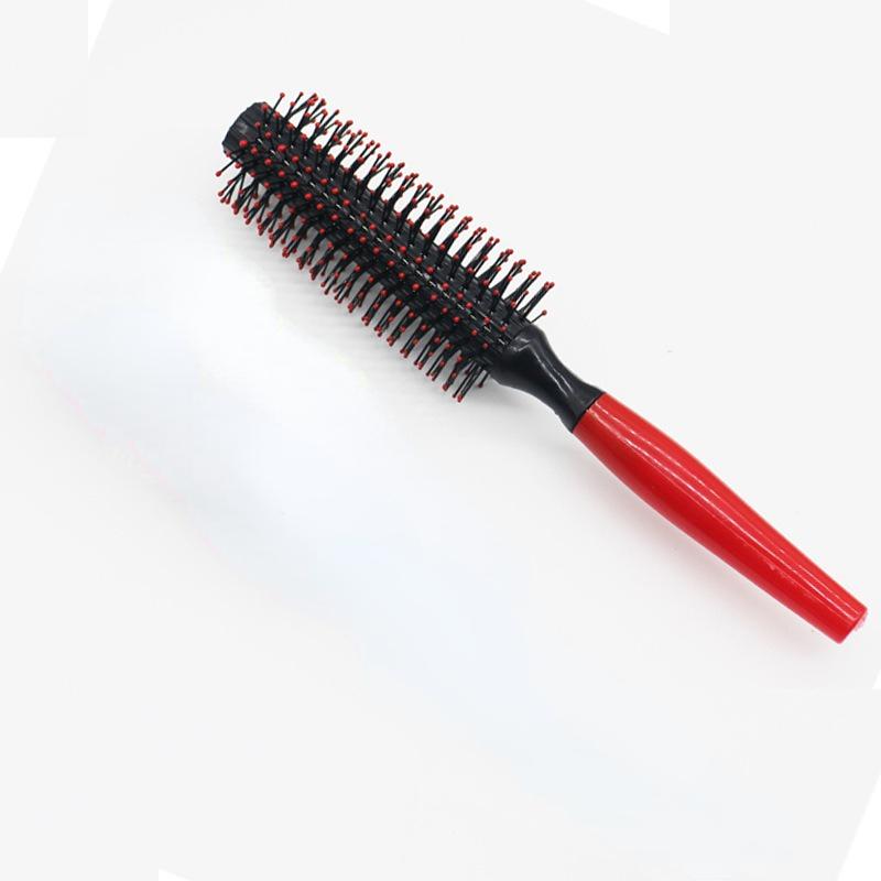 Roll Brush Hair Comb Red Handle Round Wavy Curly Styling Care Curling Beauty Profession Barber Salon Styling Tools