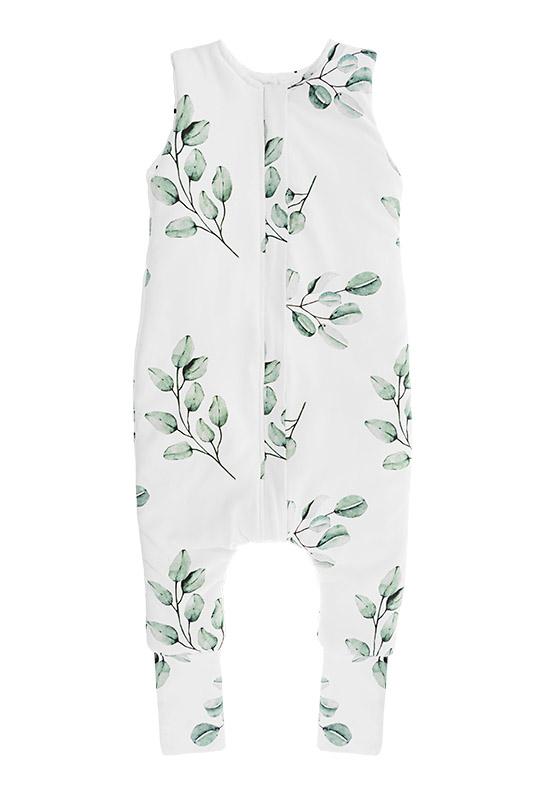 Двусторонний спальный мешок с ножками S (1-2 года) Эвкалипт/Черные точки