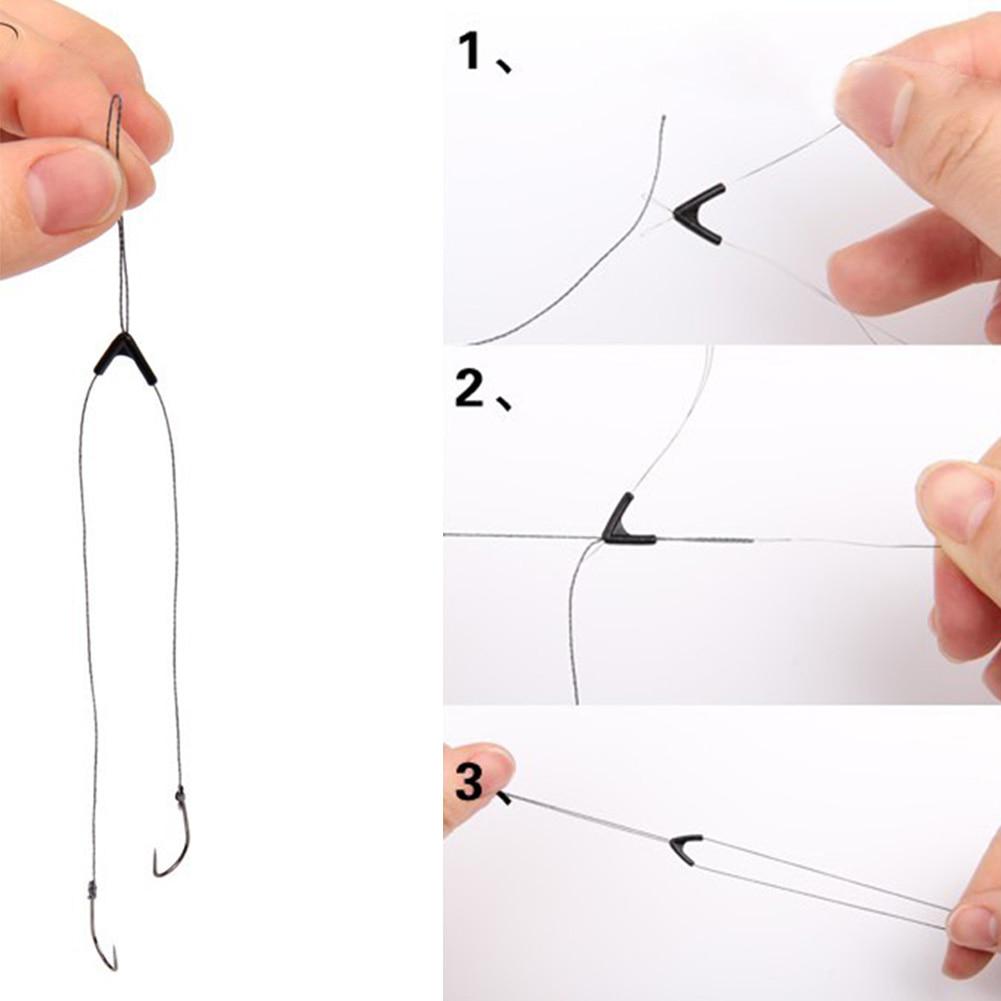 50 шт., двойные крючки, контактор, устройство, леска, космическая развилка, восемь типов, космическая леска, вертлюг