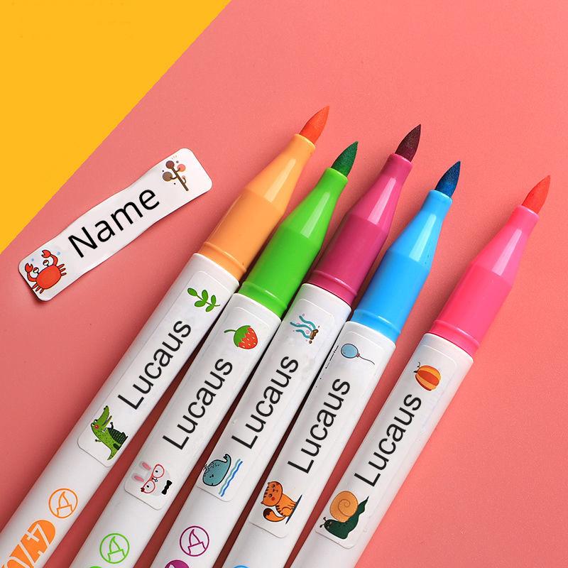 Personalized Waterproof Animal Stickers for Kids - Custom Name Labels School Supplies, Durable Party Favors & Gifts