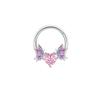 Pink Butterfly Heart Navel Lip Nipple Belly Piercing Jewelry Ear Studs Nose Rings Belly Button Rings