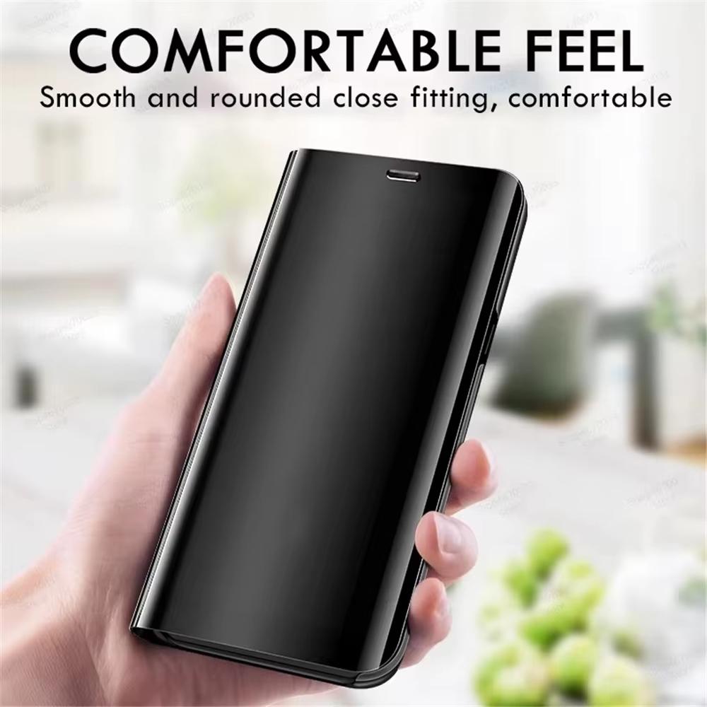 Роскошный чехол-книжка с зеркалом для Apple iPhone 17 16 15 14 13 12 11 Pro Max Кожаный чехол для телефона для iPhone 16E Air XS Max XR X iPhone 7 8 Plus SE 2022 2020