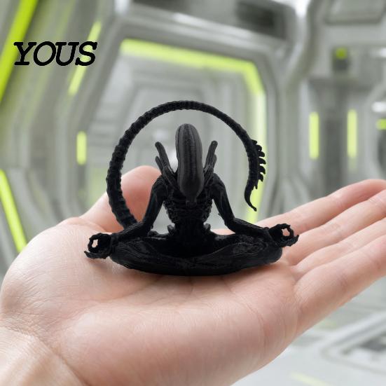 Уникальная идея подарка для инопланетянина, 3D-печатная фигурка, скульптура инопланетянина для медитации Дзен, Настольное украшение, Коллекционные скульптуры для поклонников научной фантастики, Игрушка