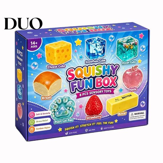 Soft Squeeze Balls 4/5/8Pcs Stress Relief Toy, Ball Fidget Toys Set Anxiety Reduction Hand Decompression Gadget for Kids Adults Stretchy Sensory Tools