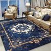 Европейский Золотой Цветочный Ковер Гостиная Синий Декор Ковры для Зоны Дивана Нескользящий Домашний Спальня Гардеробная Мягкий Напольный Коврик Моющийся