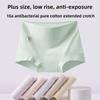 Women's Spring and Autumn New Pure Cotton 10A Antibacterial Extension Crotch High Waist No Trace Underwear