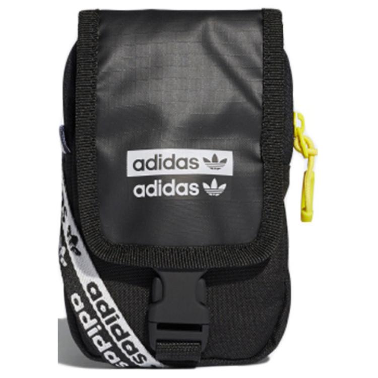 Adidas Originals Logo Strap Decoration Flap Polyester Shoulder Bag Crossbody Backpack Unisex bags Black FM1298