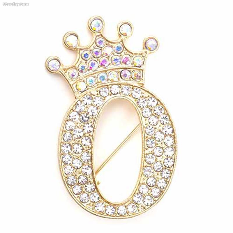 Новая брошь с 26 буквами A-Z, стразы, кристалл, золотистый цвет, английский алфавит, металлические значки, милые ювелирные аксессуары, рождественский подарок