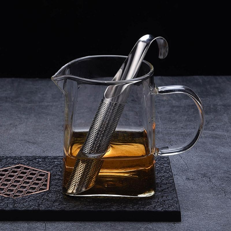 Teas Infuser Set For Loose Leaf Brewing Stainless Steels Net Filter With Hanging Hook Handle And Included Cleaning Brush