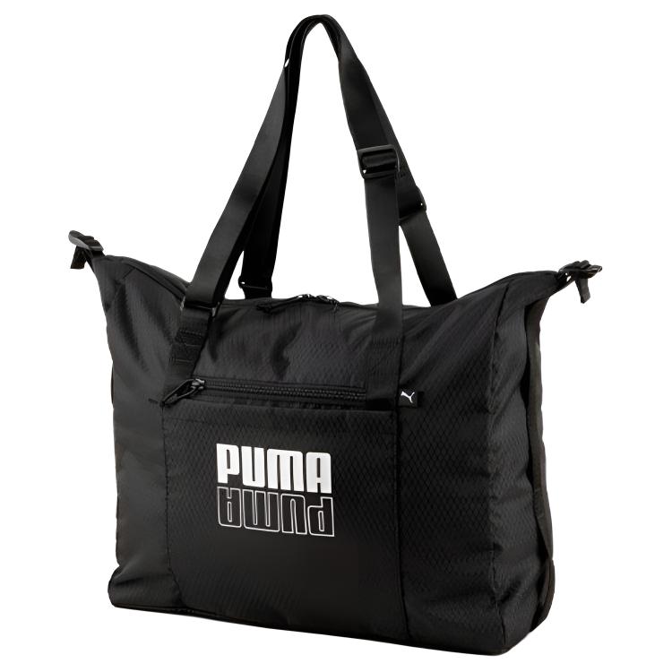 Puma Large Logo Capacity Sports Zipper Tote Shoulder Bag Unisex bags Black 078322-01